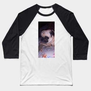 Pug Dog Portrait Baseball T-Shirt